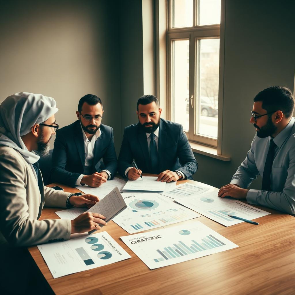 Freeminds consultants reviewing strategic research findings